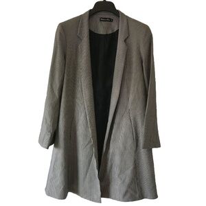 Estelle And Finn Swing Jacket Black And White Houndstooth Size 8 Pocket